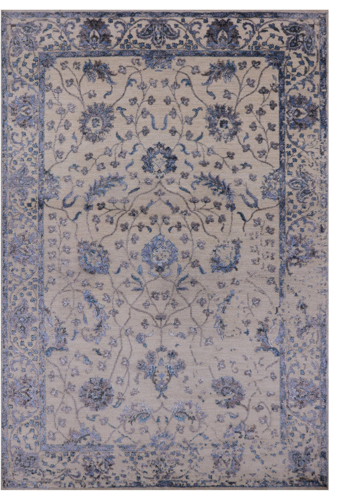 6' 2" X 9' 1" Wool and Silk Persian Handmade Rug Q6220