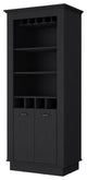 Hampton Bar Cabinet with 4-Built In Wine Rack, Glass Holder and Storage Cabinet