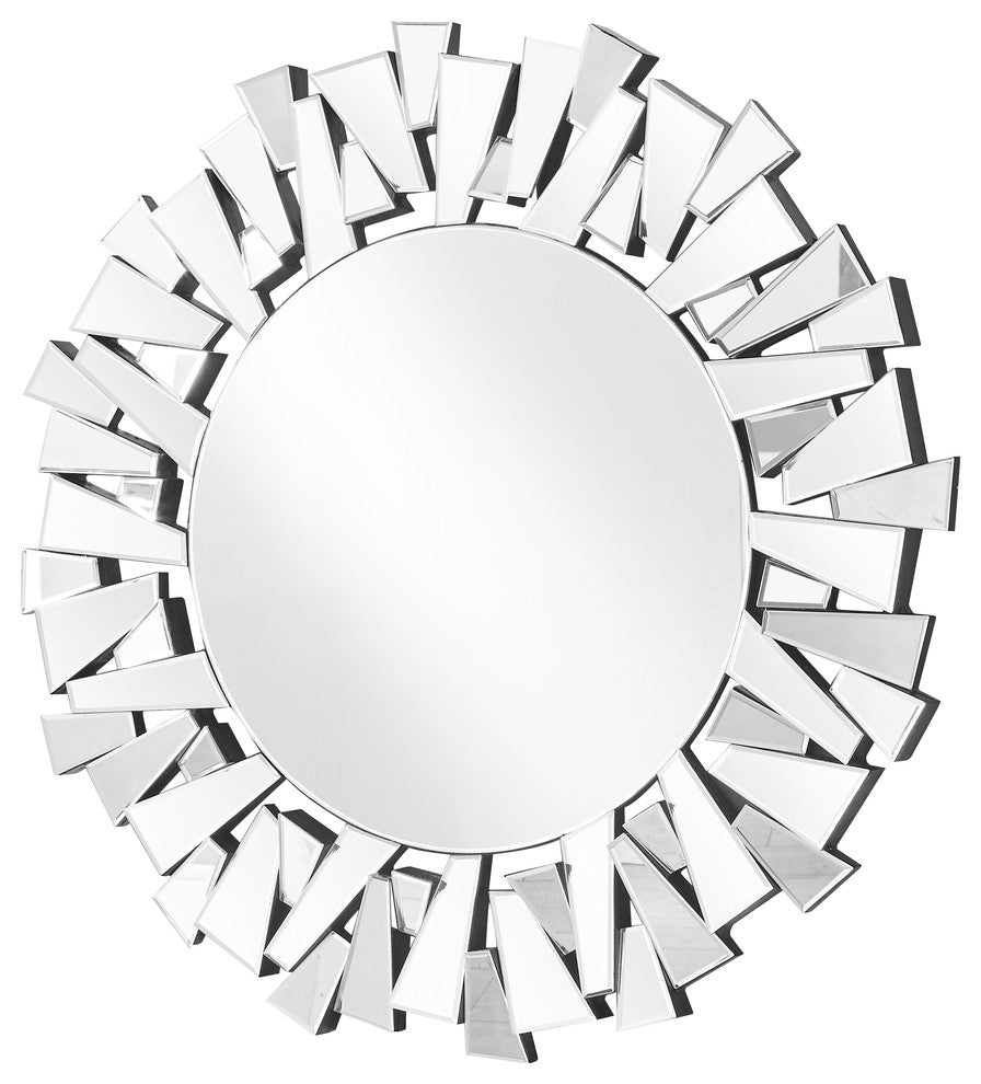 Sparkle Contemporary Round Mirror, Clear