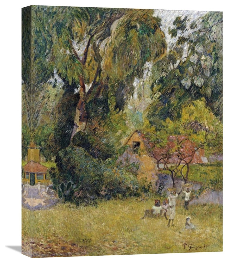 "Huts Under The Trees" Stretched Canvas Giclee by Paul Gauguin, 17"x22"