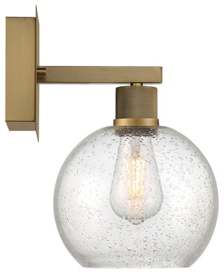 Port Nine Burgundy LED Wall Sconce, Antique Brushed Brass