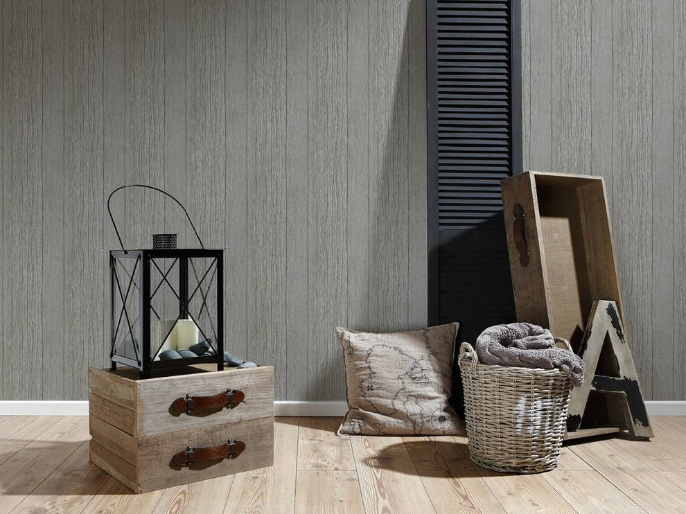 DecoWorld 2, Natural  Gray Wallpaper Sample, Modern Wall Decor Accent