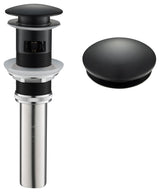 Pop Up Drain With Overflow, Matte Black