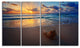 Quiet Seashore during Sunset, Seashore Canvas Art Print, 48"x28", 4 Panels
