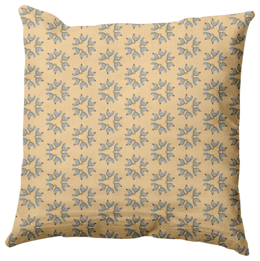 Chickens-go-round Easter Decorative Throw Pillow, Corn Yellow, 18x18"