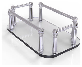 Vanity Top Glass Guest Towel Tray, Polished Chrome