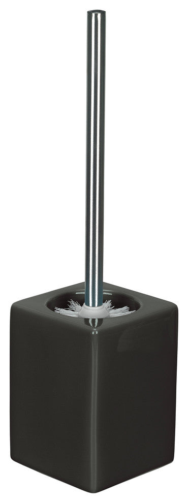 Black Square Porcelain Ceramic Bath Accessories, Toilet Brush Set