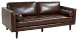 Philippe Top Grain Leather Sofa - Chocolate Brown