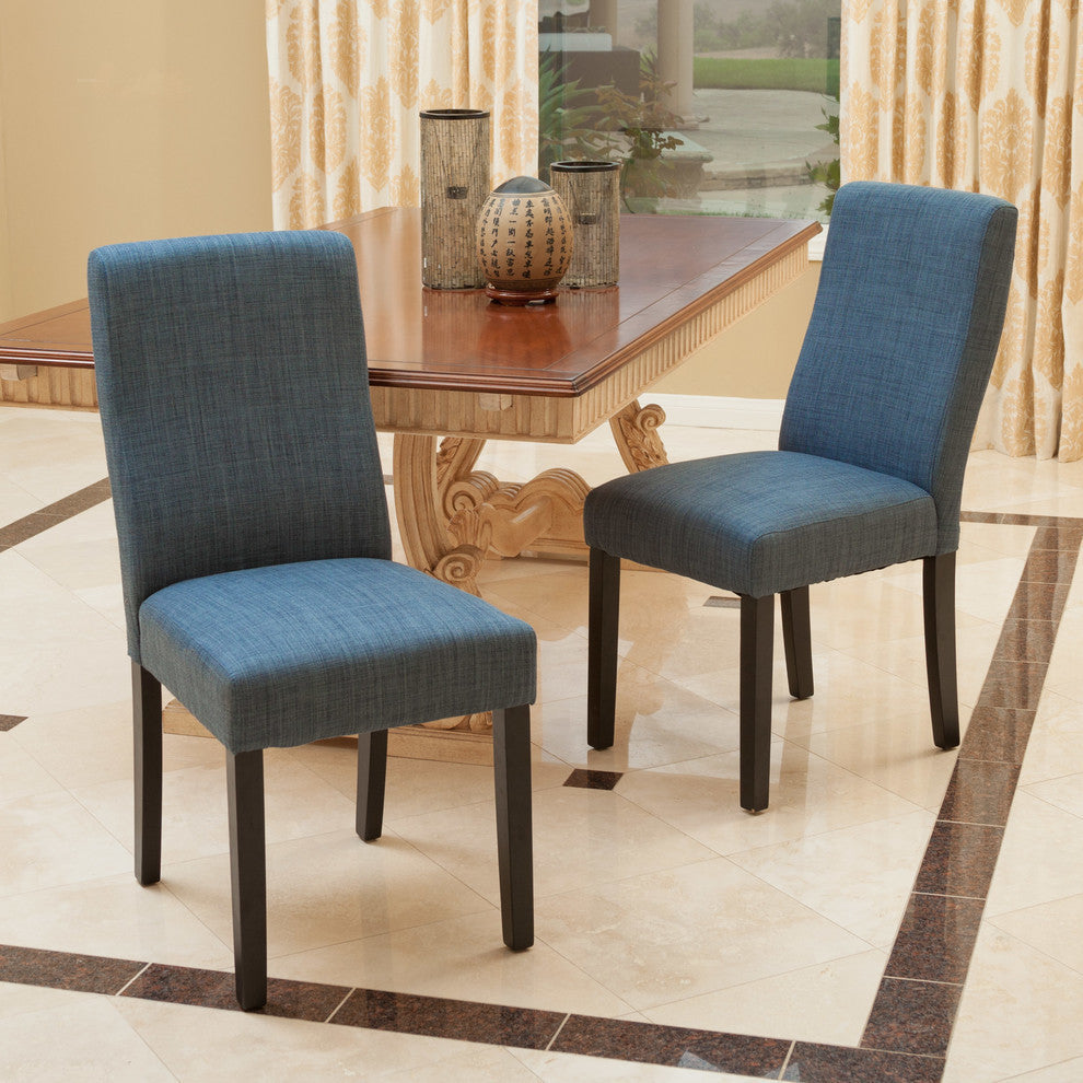 GDF Studio Heath Fabric Dining Chairs, Indigo, Set of 2
