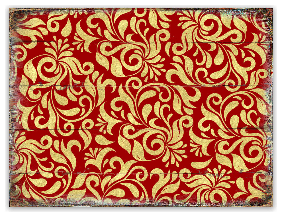 Decorative Pattern Wooden Block, 12"x9"