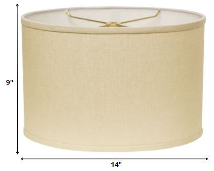 14" Parchment Biege Throwback Oval Linen Lampshade