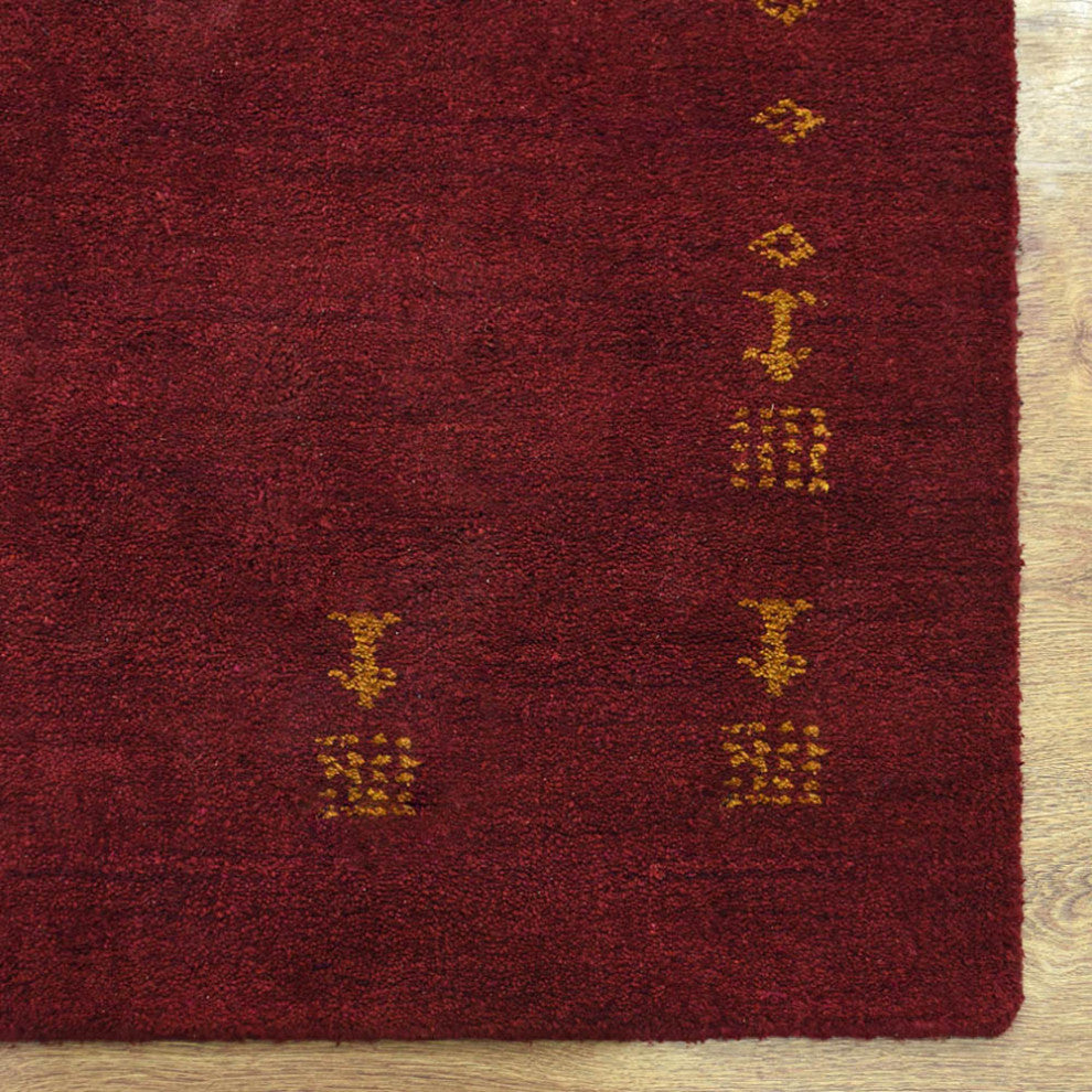 HAND KNOTTED LOOM SILK ECO-FRIENDLY AREA RUGS -6'x9',Rectangle,Red,Contemporary