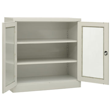 vidaXL Office Cabinet Storage Cabinet Home Display Cabinet Light Gray Steel