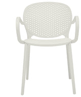 Midcentury Polypropylene Arm Chair, Set of 4, White
