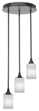 Empire 3-Light Cluster Pendalier, Espresso/White Marble