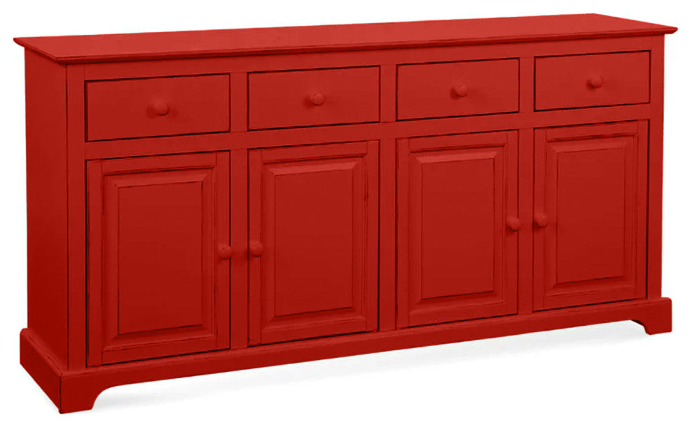 70" Traditional Sideboard Buffet, Persimmon Red