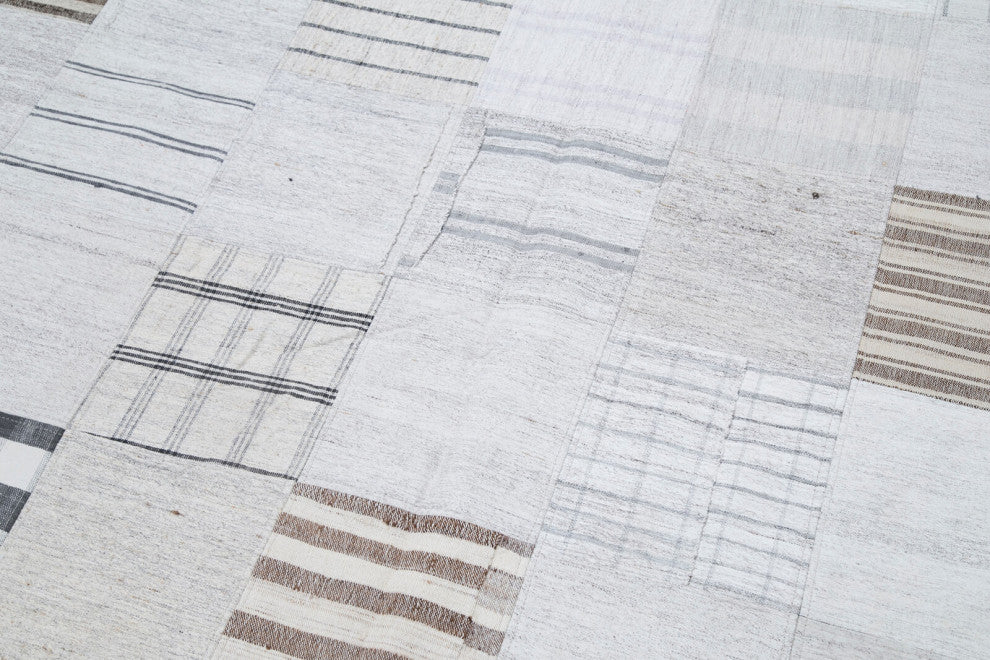 Rug N Carpet - Handmade Turkish 6' 8'' x 9' 10'' Tribal Patchwork Kilim Rug