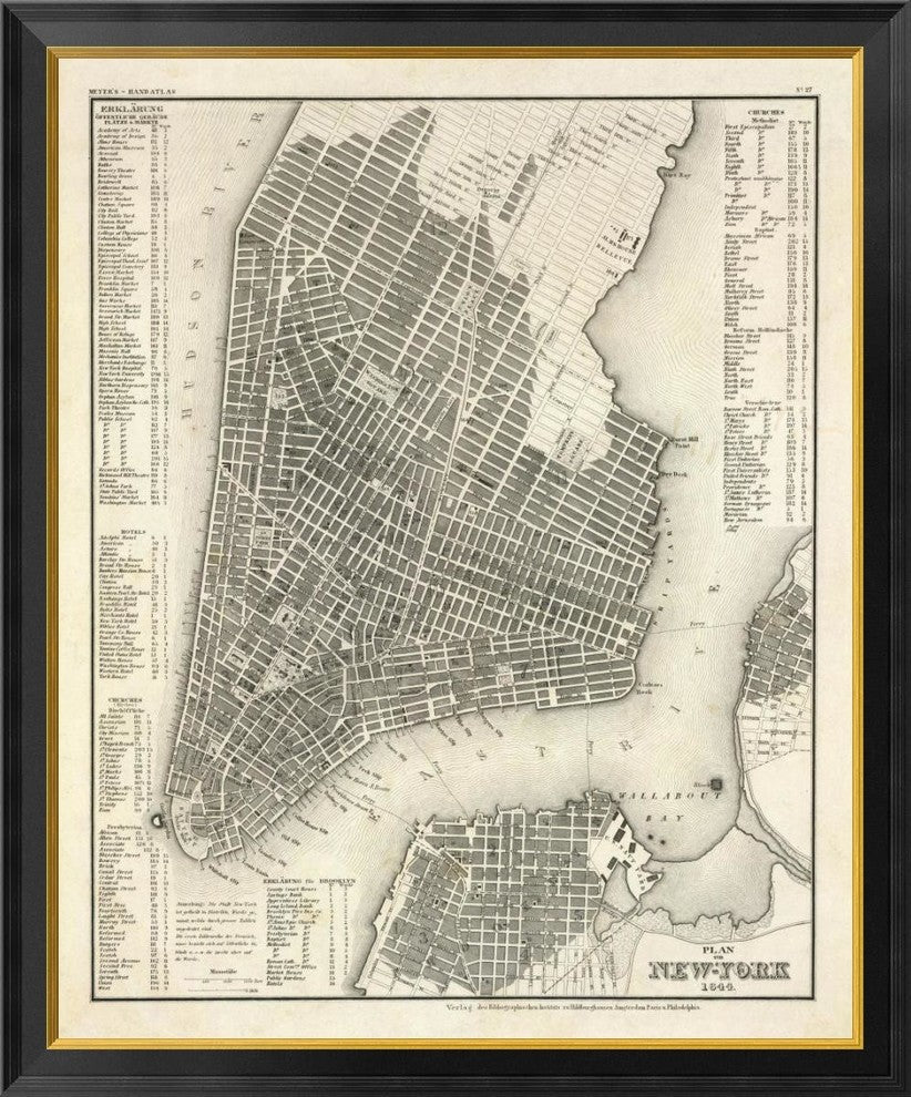 "New York, Plan, 1844"  by Society for the Diffusion of Useful Knowledge, 33x40"
