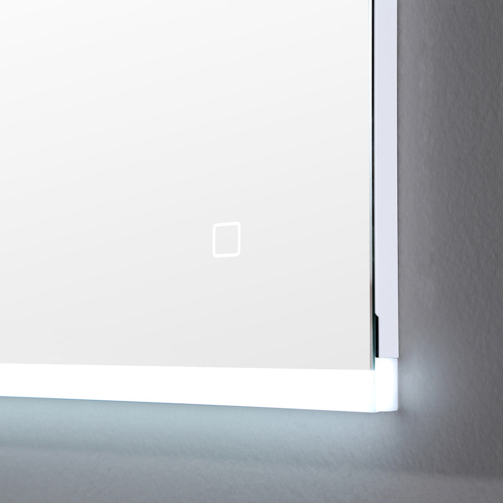 Ove Decors Caro LED 60 x 28 in. Mirror in White and Aluminum Finish