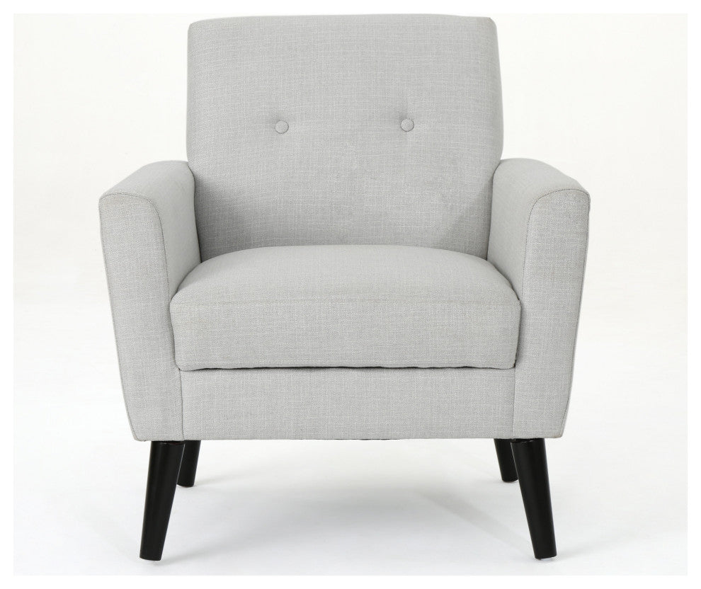 GDF Studio Sierra Mid Century Fabric Club Chair, Light Gray
