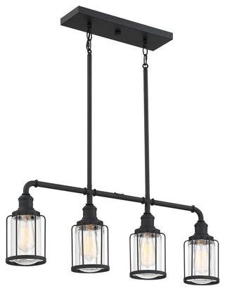 Quoizel LUD434 Ludlow 4 Light 34"W Linear Chandelier - Earth Black