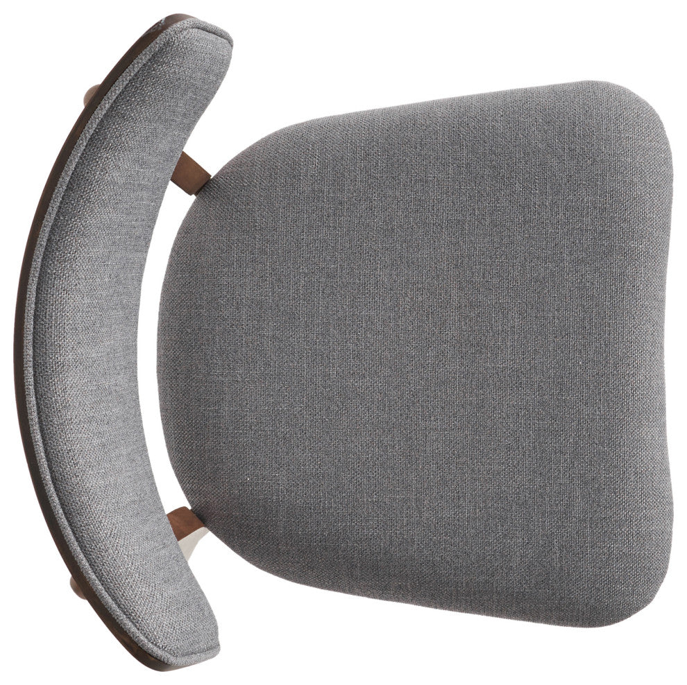GDF Studio Caleb Mid-Century Walnut Finished Frame Dining Chairs, Set of 2, Dark Gray