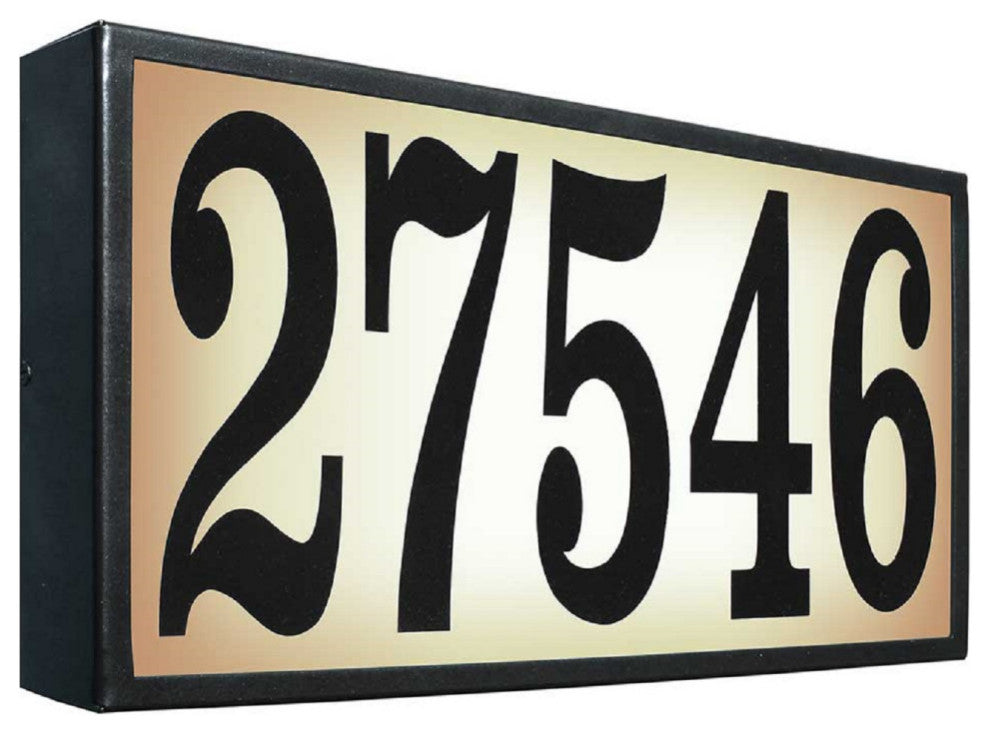 Serrano, Xtra Large Lighted Address Plaque, Black Frame Only