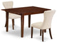 3Pc Dining Set, Butterfly Leaf Table, 2 Chairs, Mahogany