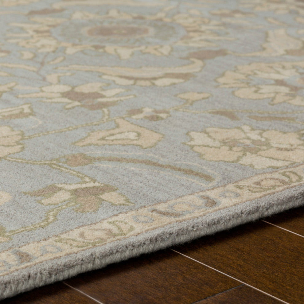 Surya Caesar CAE-1162 Traditional Area Rug, Light Gray, 4' Square