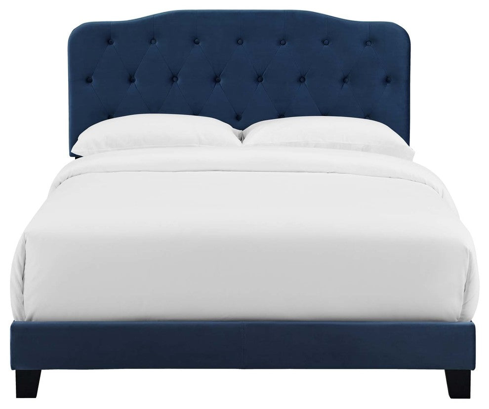 Amelia King Upholstered Velvet Bed
