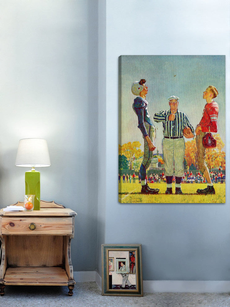 "Coin Toss" Painting Print on Canvas by Norman Rockwell