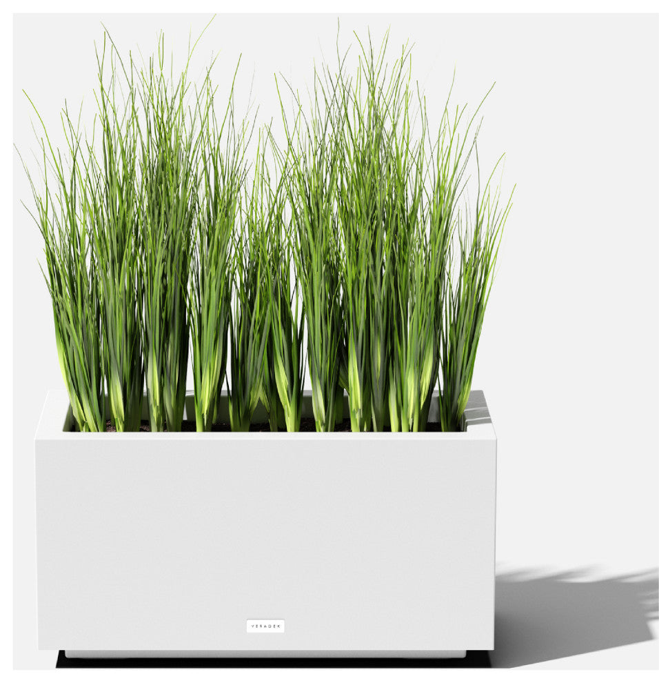 Veradek Block Series Long Box Planter, White, 13"h X 11"w X 25"l