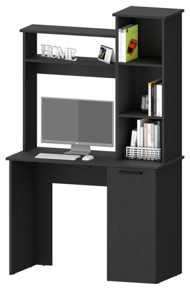 Rumford Computer Desk with Hutch and 3-Tier Storage Shelves