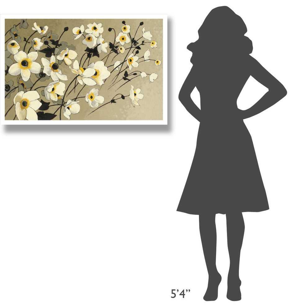"Anemones Japonaises Blancs" Digital Paper Print by Shirley Novak, 38"x26"
