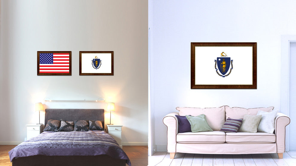 Massachusetts State Flag Canvas Print, 27"x39"