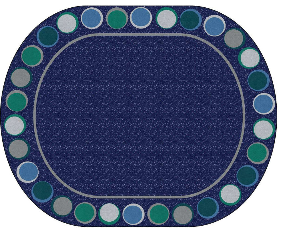 Flagship Carpets VA1827-59FS 10'X13'Oval Sitting Spots Cool Educational Rug