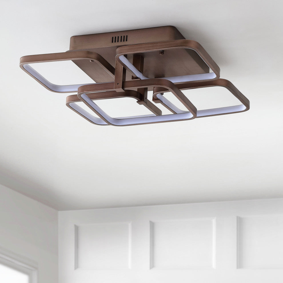 Sebastian 17.5" Integrated LED Flush Mount Ceiling Light, Coffee