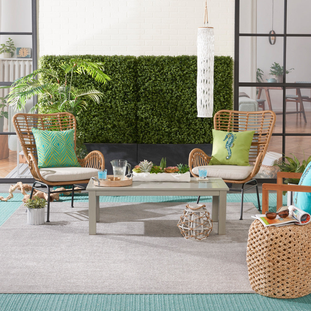 Nourison Essentials 7' x 10' Silver Grey Outdoor Area Rug