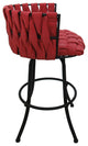 Set of 3, Metalona Counter Stool, Red Vinyl, Black, 26"