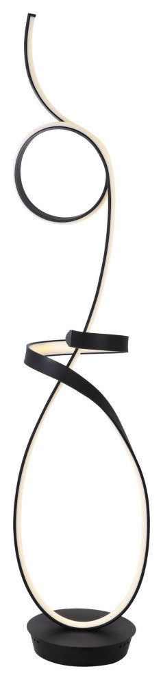 Symphonie 68W Unique Modern Design LED Floor Lamp, Matte Black