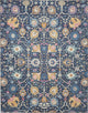7' X 10' Navy Blue Floral Power Loom Area Rug