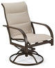 Key West Padded Sling High Back Swivel Rocker Dining Chair