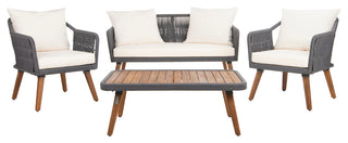 Safavieh Raldin Rope 4 Pc Living Set, Gray/White