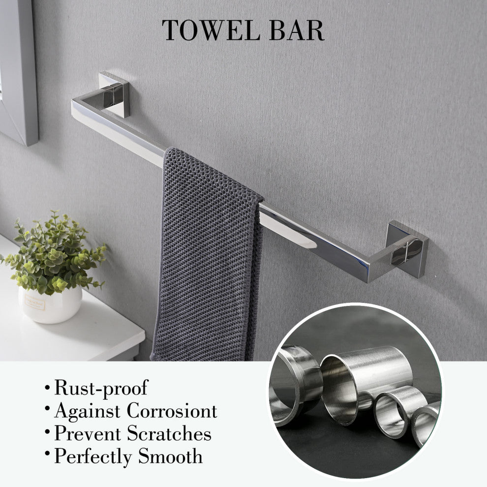 5-Piece Decorative Bathroom Hardware Set , Chrome