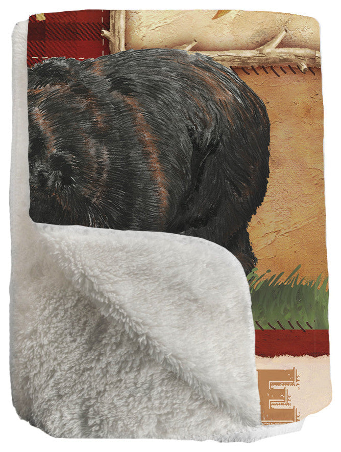 Laural Home Lodge Collage Sherpa Throw Blanket
