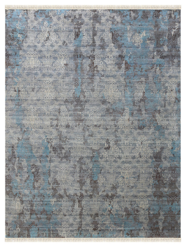 Pearl Area Rug, Silver Sand and Blue, 2' x 3', Persian