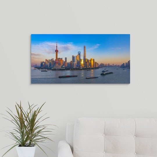 "Shanghai" Wrapped Canvas Art Print, 30"x15"x1.5"