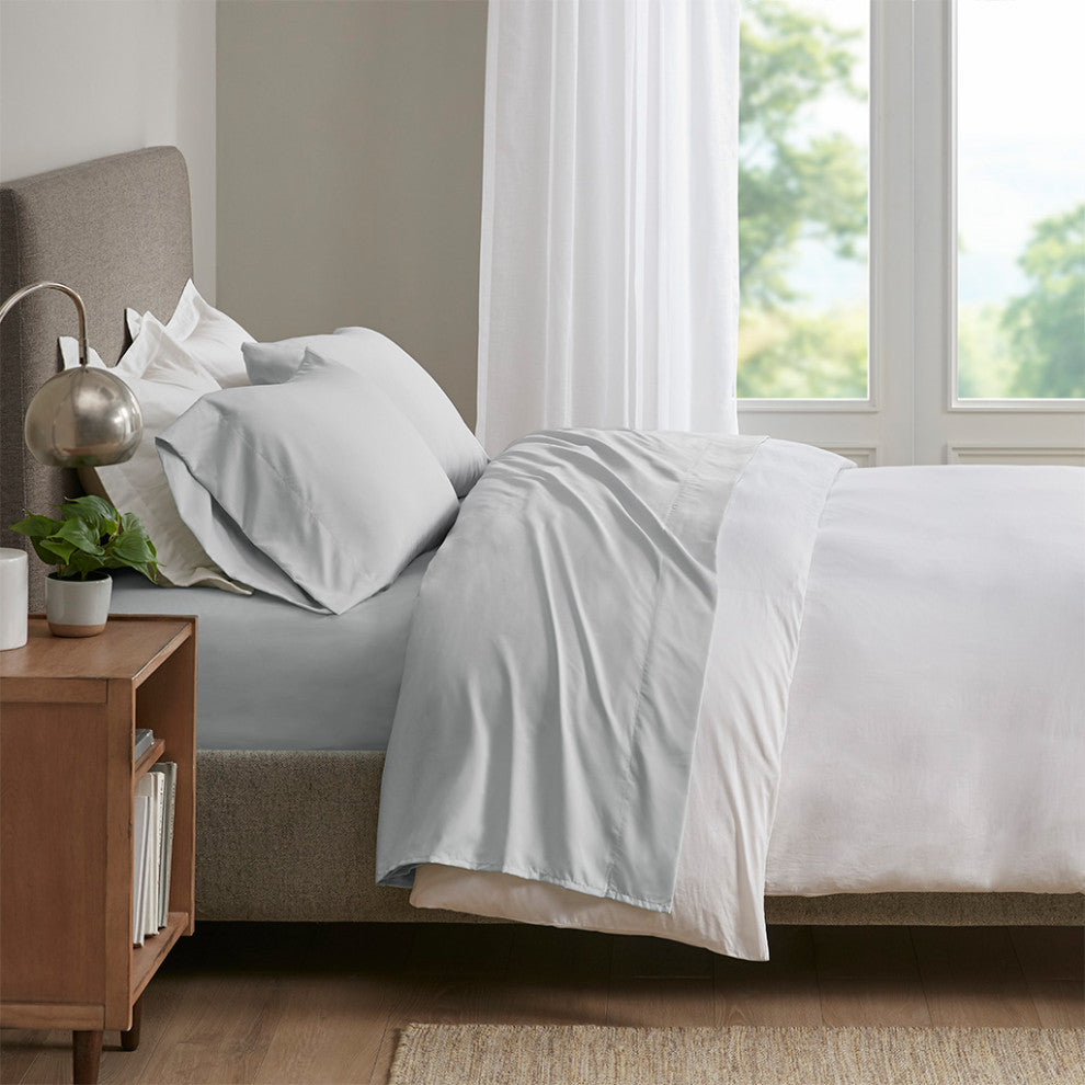 Sleep Philosophy Smart Cool Microfiber Sheet Set, Light Grey