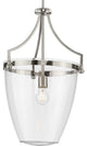 Parkhurst Collection One-Light Brushed Nickel Clear Glass Pendant Light