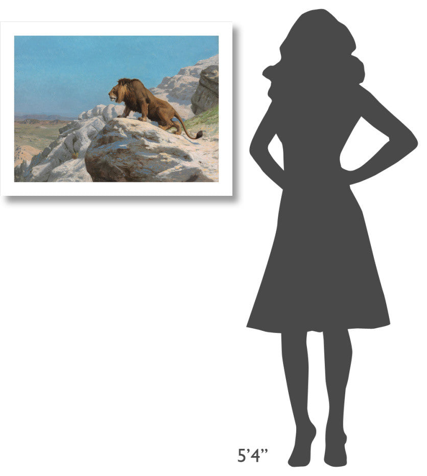 "Lion on the Watch, c. 1885" Digital Paper Print by Jean-LÃŒÂ©on GÃŒÂ©rÃŒÂ«me, 32"x24"
